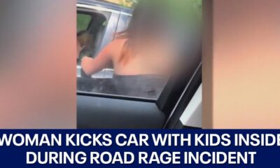 Woman caught on camera kicking car with kids inside during road rage incident | FOX 7 Austin